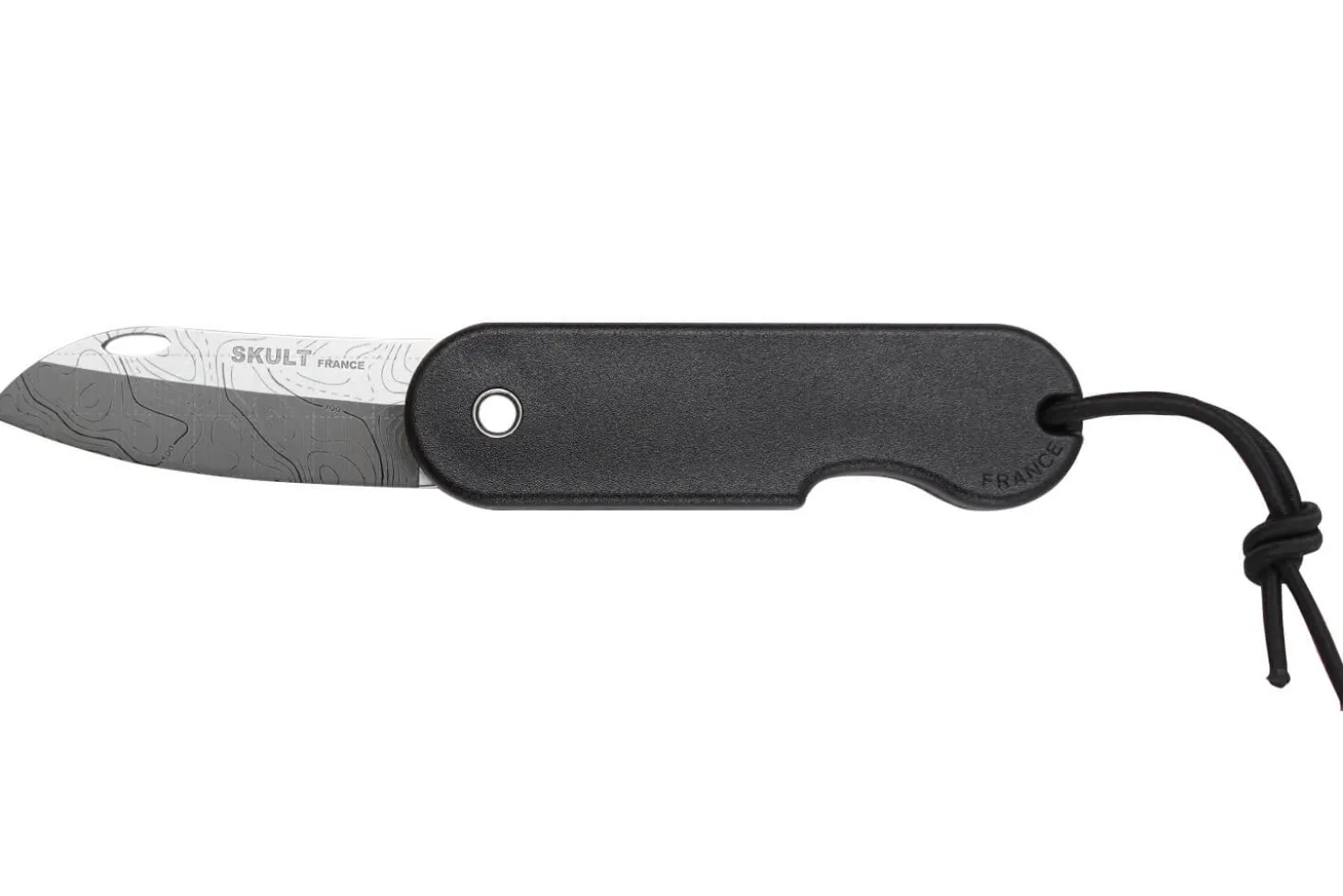 Couteau pliant Skult français éco-responsable Les Fonds Marins manche noir 10cm