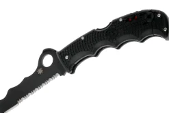 Couteau pliant Spyderco Assist C79PSBBK lame noire dentée manche en nylon/fibre de verre noir 12,2cm