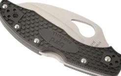 Couteau pliant Spyderco BYRD Hawkbill lame à dents manche noir 10cm