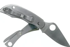 Couteau pliant Spyderco Clipitool C169P manche en acier 6,5cm + ciseau
