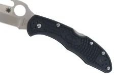 Couteau pliant Spyderco Delica 4 Wave C11PGYW manche fibre de verre noir 10,8cm