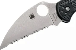 Couteau pliant Spyderco Delica 4 à dents C11FSWCBK manche en nylon/fibres de verre noir 10,8cm