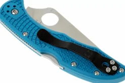 Couteau pliant Spyderco Delica 4 C11FPBL en nylon/fibre de verre bleu 10,8cm