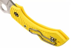 Couteau pliant Spyderco Dragonfly 2 Salt Hawkbill C28SYL2HB manche en nylon/fibre de verre jaune 8,5cm