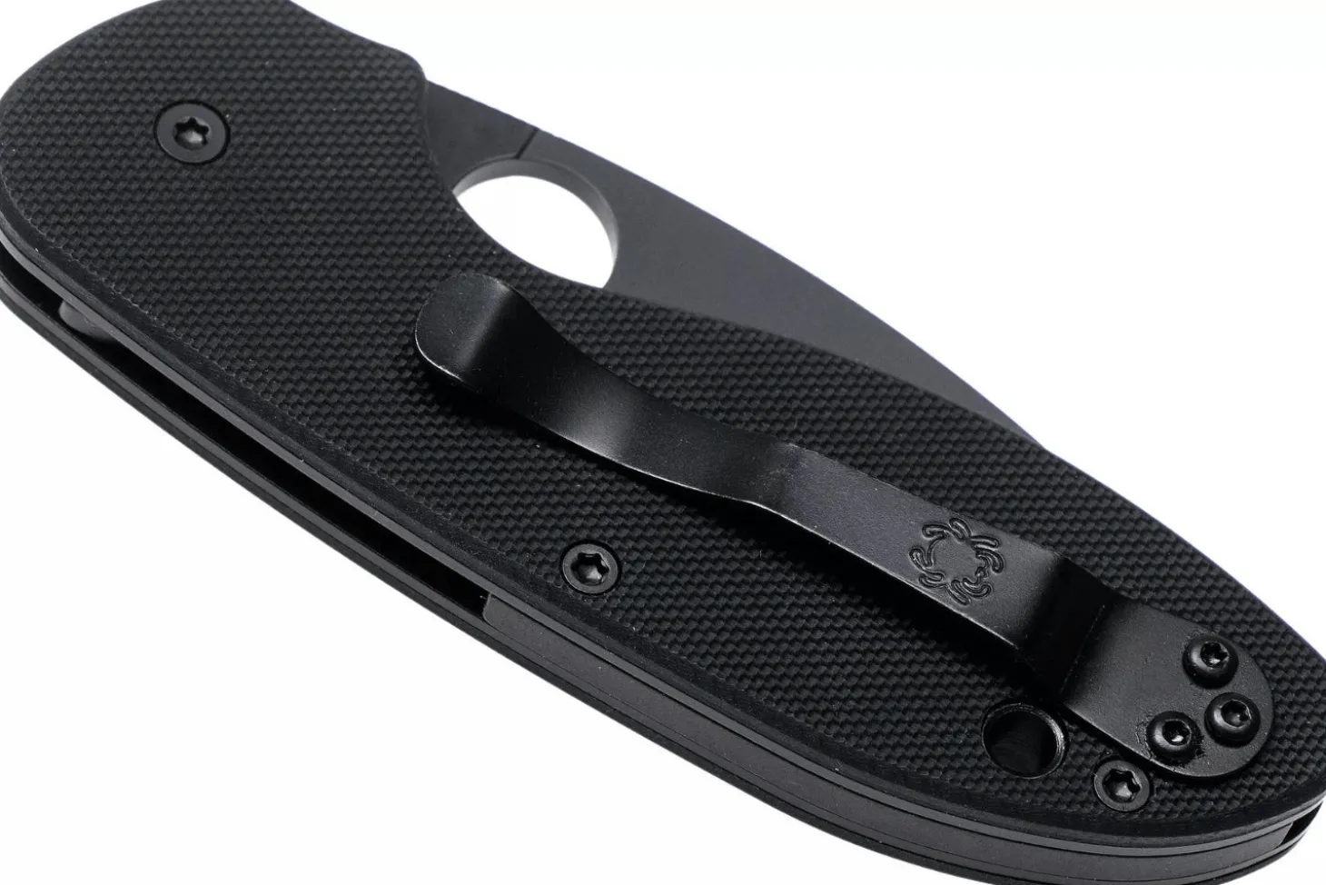 Couteau pliant Spyderco Efficient C216GPSBBK manche en G10 lame semi dentée noire 10,4cm