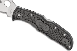 Couteau pliant Spyderco Endela lame dentée C243SBK manche en nylon/fibre de verre noir 11,9cm