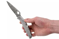 Couteau pliant Spyderco Endura 4 Titanium Damas C10TIPD manche en titane 12,5cm + étui