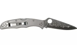 Couteau pliant Spyderco Endura 4 Titanium Damas C10TIPD manche en titane 12,5cm + étui