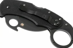 Couteau pliant Spyderco Karahawk C170GBBKP manche en G10 tout noir 11,4cm