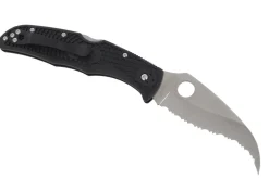 Couteau pliant Spyderco Matriarch 2 C12SBK2 denté manche en nylon/fibre de verre noir 12,6cm
