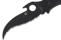 Couteau pliant Spyderco Matriarch 2 Wave C12SBBK2W lame noire manche en nylon/fibre de verre 12,6cm