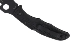 Couteau pliant Spyderco Matriarch 2 Wave C12SBBK2W lame noire manche en nylon/fibre de verre 12,6cm
