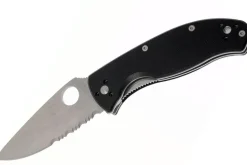 Couteau pliant Spyderco Tenacious C122GPS semi-denté manche G10 noir 11,1cm
