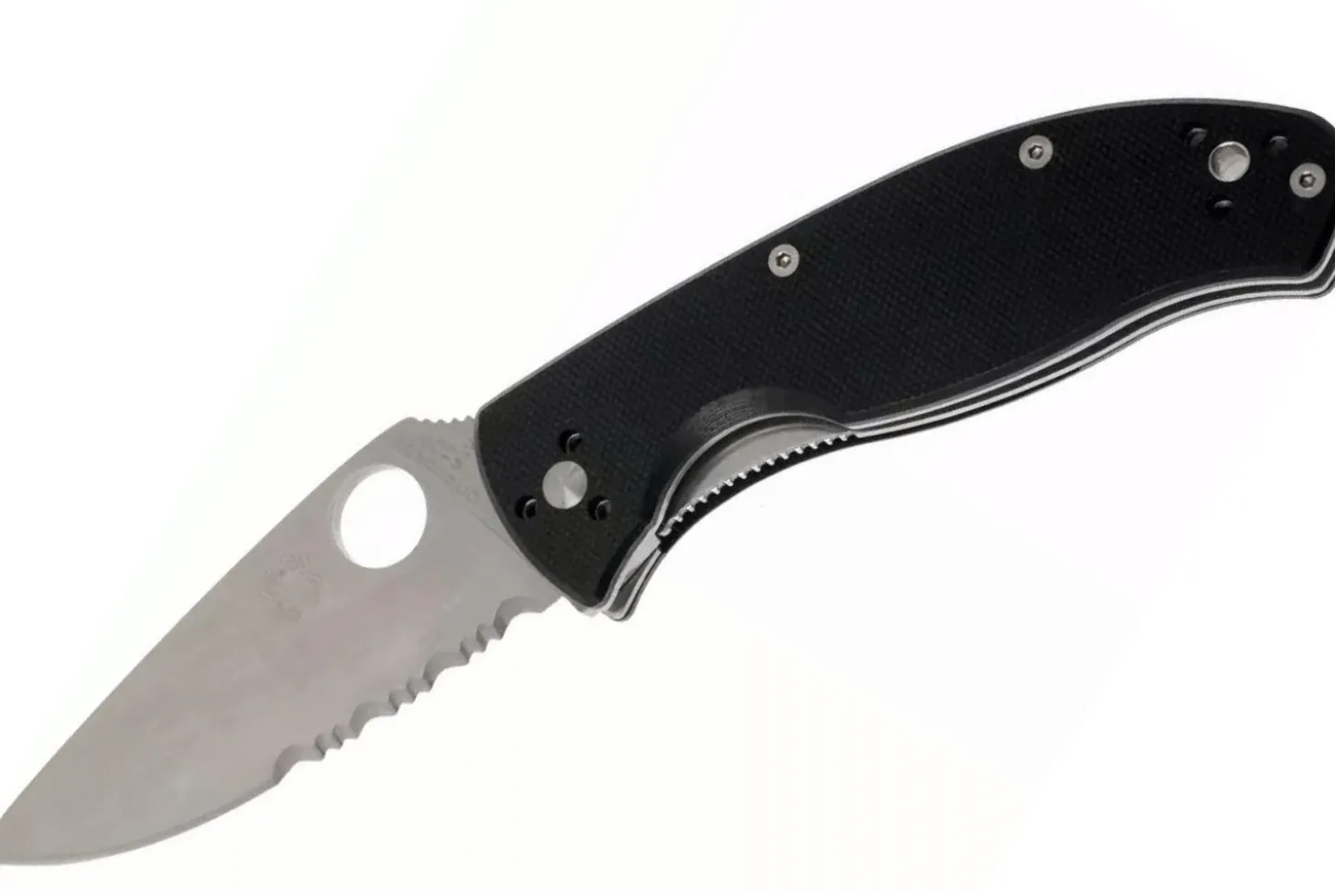 Couteau pliant Spyderco Tenacious C122GPS semi-denté manche G10 noir 11,1cm