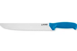 Couteau à poisson Au Nain Sigma lame dentée inox 36cm manche bleu moulé thermoplastique