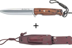 Couteau Puma IP Chispero 335615 lame 15cm manche bois de bocote + étui en cuir + allume-feu
