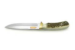 Couteau Puma IP Mountain 320114 lame 14,5cm manche bois de cerf + étui en cuir