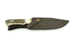 Couteau Puma IP Mountain 320114 lame 14,5cm manche bois de cerf + étui en cuir