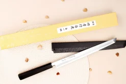 Couteau sakimaru takohiki japonais artisanal 27cm Sakai Takayuki Byakko manche en ébène + étui