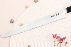 Couteau sakimaru takohiki japonais artisanal 27cm Sakai Takayuki Byakko manche en ébène + étui