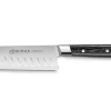 Couteau santoku alvéolé 13cm 32 Dumas Signature manche en micarta
