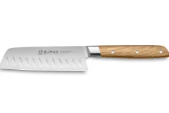 Couteau santoku alvéolé 13cm 32 Dumas Signature manche en chêne vert