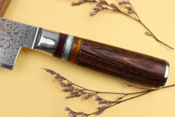 Couteau santoku alvéolé 17cm Kutoyama damas pakka rainbow