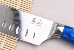 Couteau santoku alvéolé 17cm Kutoyama Blue Wave