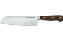Couteau santoku alvéolé Wüsthof Crafter forgé 17cm en chêne fumé