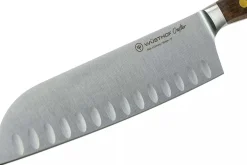 Couteau santoku alvéolé Wüsthof Crafter forgé 17cm en chêne fumé