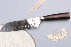 Couteau santoku 17cm alvéolé Kutoyama Black Pakka