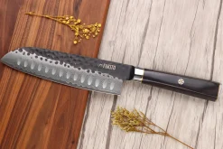 Couteau santoku 17cm Fukito Ébène Damas VG10