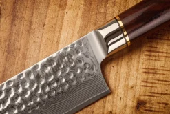 Couteau santoku 17cm Fukito Ébène Damas martelé