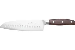 Couteau santoku 17cm Guillaume Leonard Cuistot en acier inoxydable et bois de santal rouge