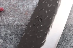 Couteau santoku 16,5cm japonais artisanal Yuzo Black SLD ébène et cognassier
