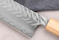 Couteau santoku 16,5cm japonais artisanal Yoshimi Kato SPG Strix V-Tsuchime