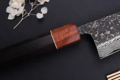 Couteau santoku 16,5cm japonais artisanal Masashi Yamamoto SLD Kuro damas