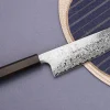 Couteau santoku 18cm japonais artisanal Hatsukokoro Ginga ATS-34 Damas ébène