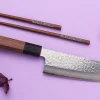 Couteau santoku 16,5cm japonais artisanal Makoto Kurosaki VG7 Damas martelé