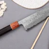 Couteau santoku 16,5cm japonais artisanal Toshihiro Wakui Aogami 2 damas laminé