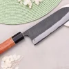 Couteau santoku 18cm japonais artisanal Masashi Yamamoto BS1 Black Nashiji