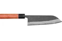 Couteau santoku 18cm japonais artisanal Masashi Yamamoto BS1 Black Nashiji