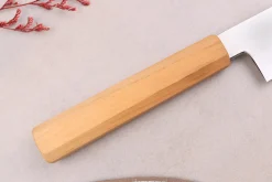 Couteau santoku 18cm japonais artisanal Hado Ginsan Cherry damassé