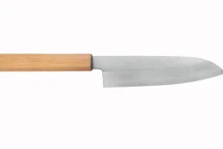 Couteau santoku 18cm japonais artisanal Hado Ginsan Cherry damassé