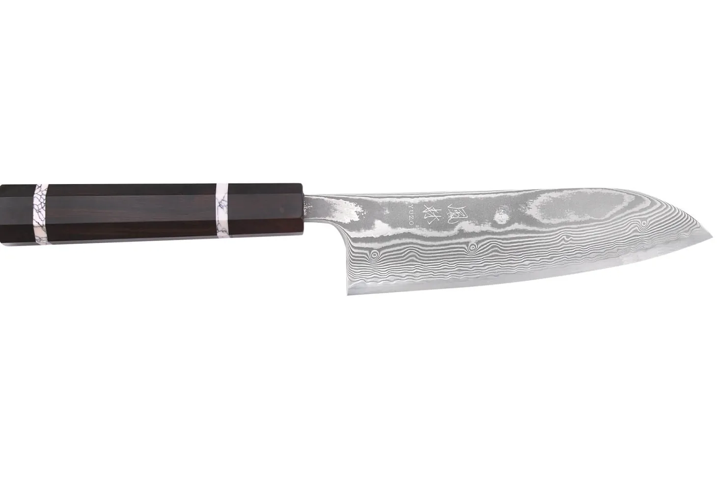 Couteau santoku 16,5cm japonais artisanal Yuzo Kanko Damas SG2