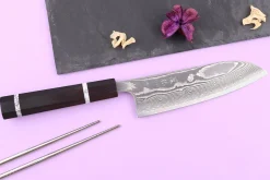 Couteau santoku 16,5cm japonais artisanal Yuzo Kanko Damas SG2
