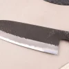 Couteau santoku 16,5cm japonais artisanal Hinoura Mutsumi Ajikataya Black Nashiji