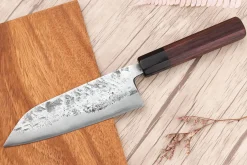 Couteau santoku 16,5cm japonais artisanal Yoshimune par Kawamura WS2 poli