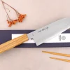 Couteau santoku 16,5cm japonais artisanal Sakai Kikumori TS10 en chêne