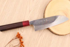 Couteau santoku 16,5cm japonais artisanal Takeshi Saji VG10 Rainbow